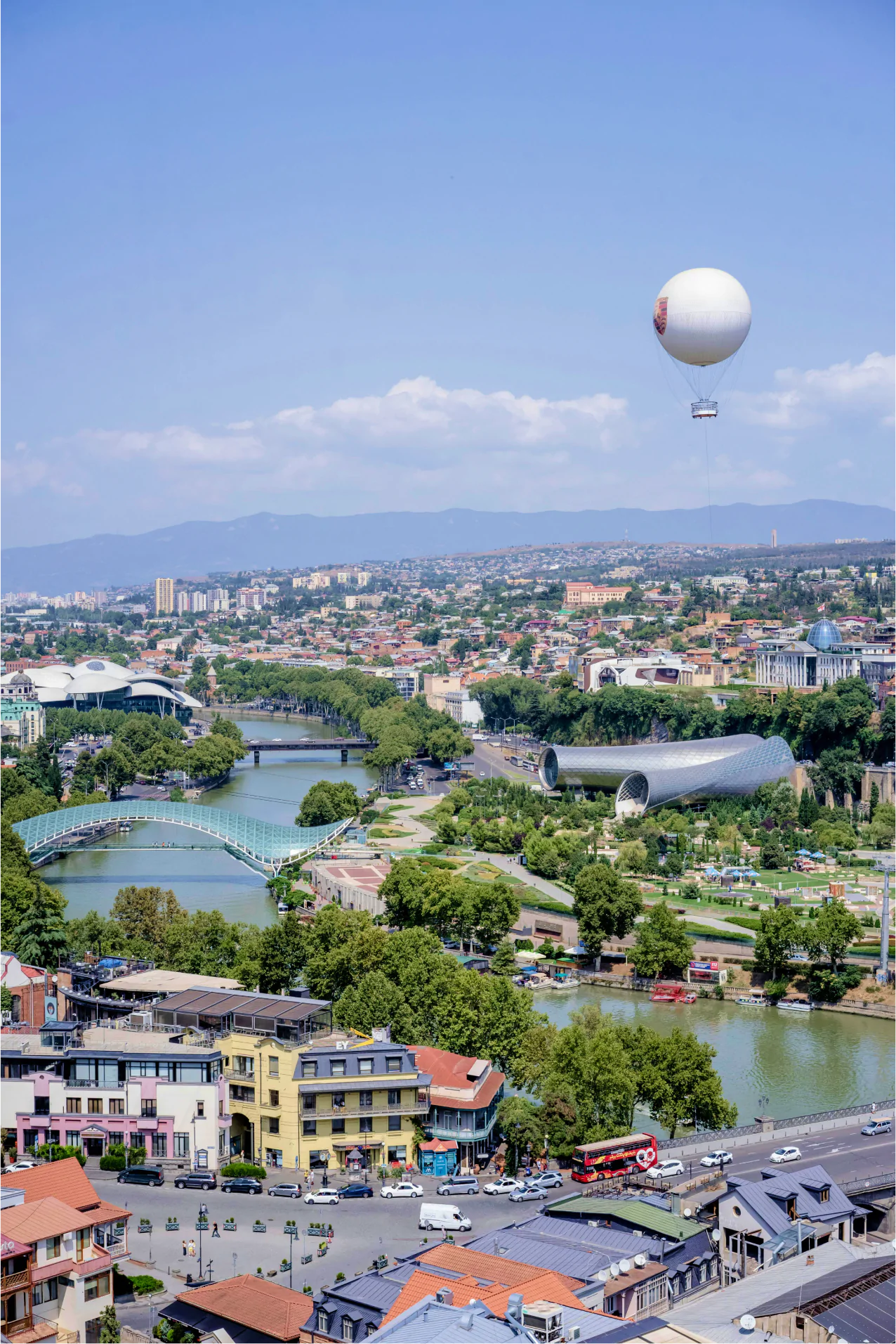 Kura river in the center of Tbilisi